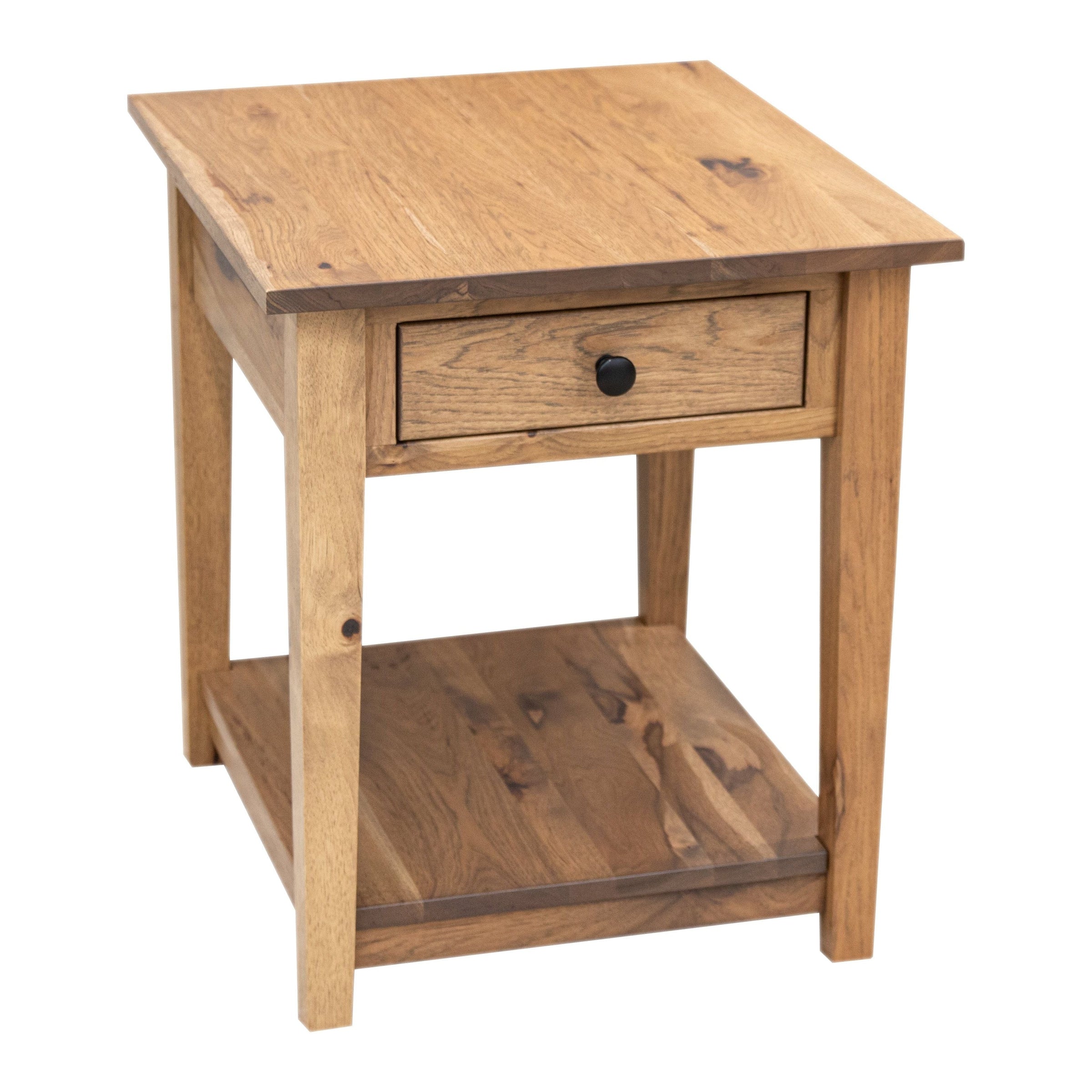 Dover Hickory Wood Large Square Open End Table | WB