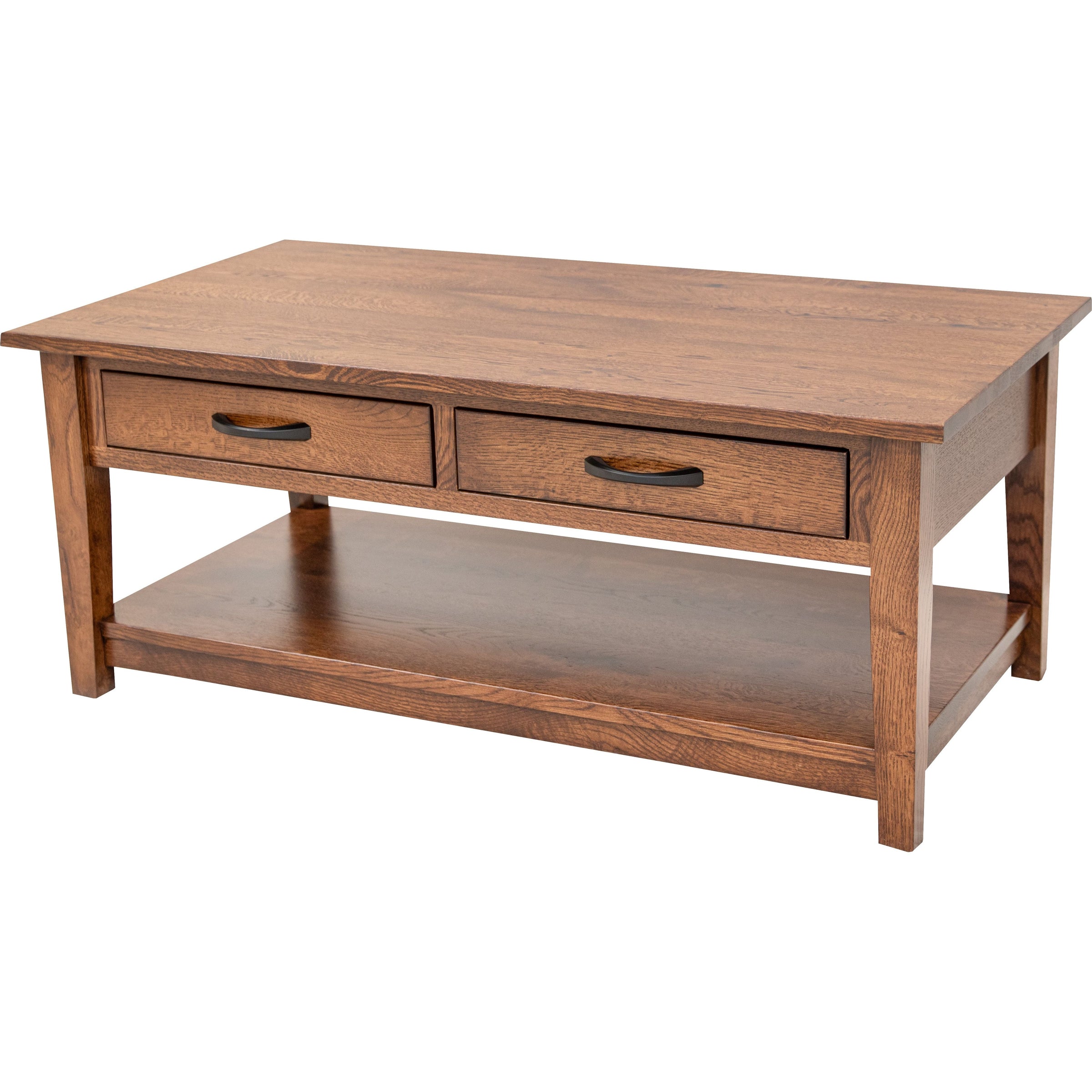 Dover Quarter Sawn White Oak Wood Rectangle Open Coffee Table | ASB