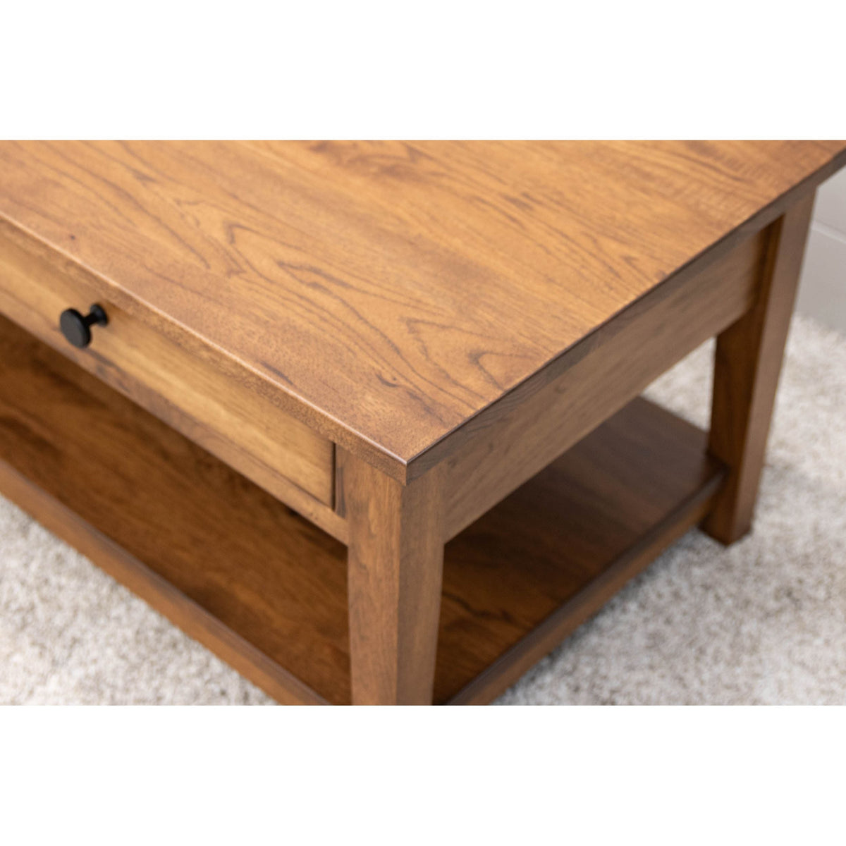 Dover Hickory Wood Rectangle Open Coffee Table | HC