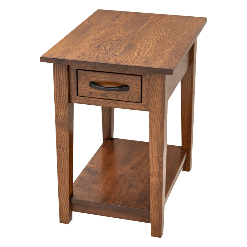 Dover Quarter Sawn White Oak Wood Small Rectangle Open End Table | ASB