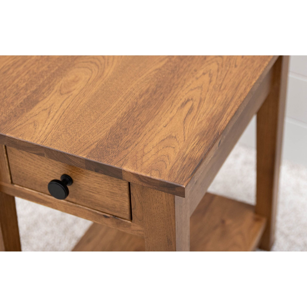 Dover Hickory Wood Small Rectangle Open End Table | HC