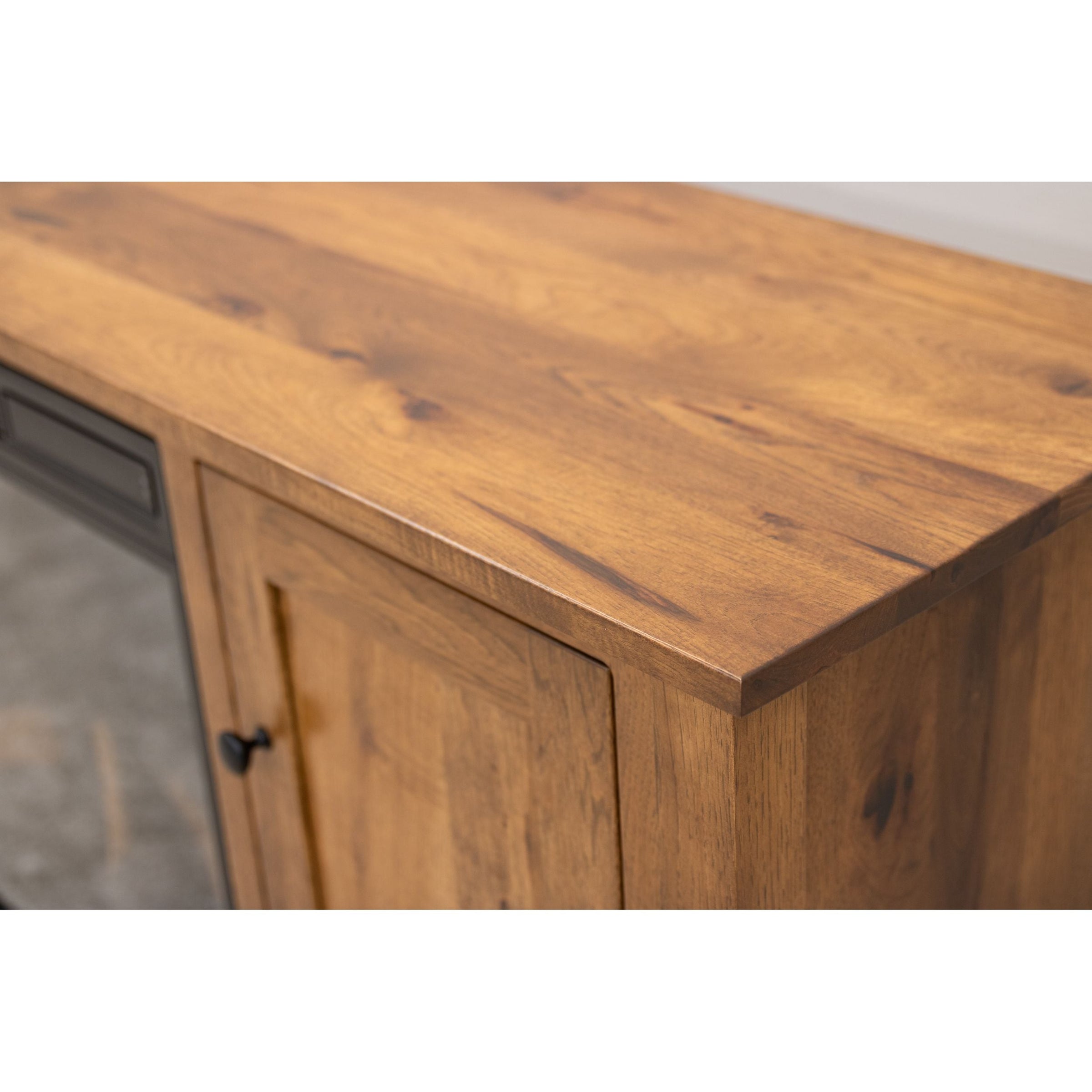 Dover 72" Hickory Wood TV Console with Electric Fireplace Insert | HC