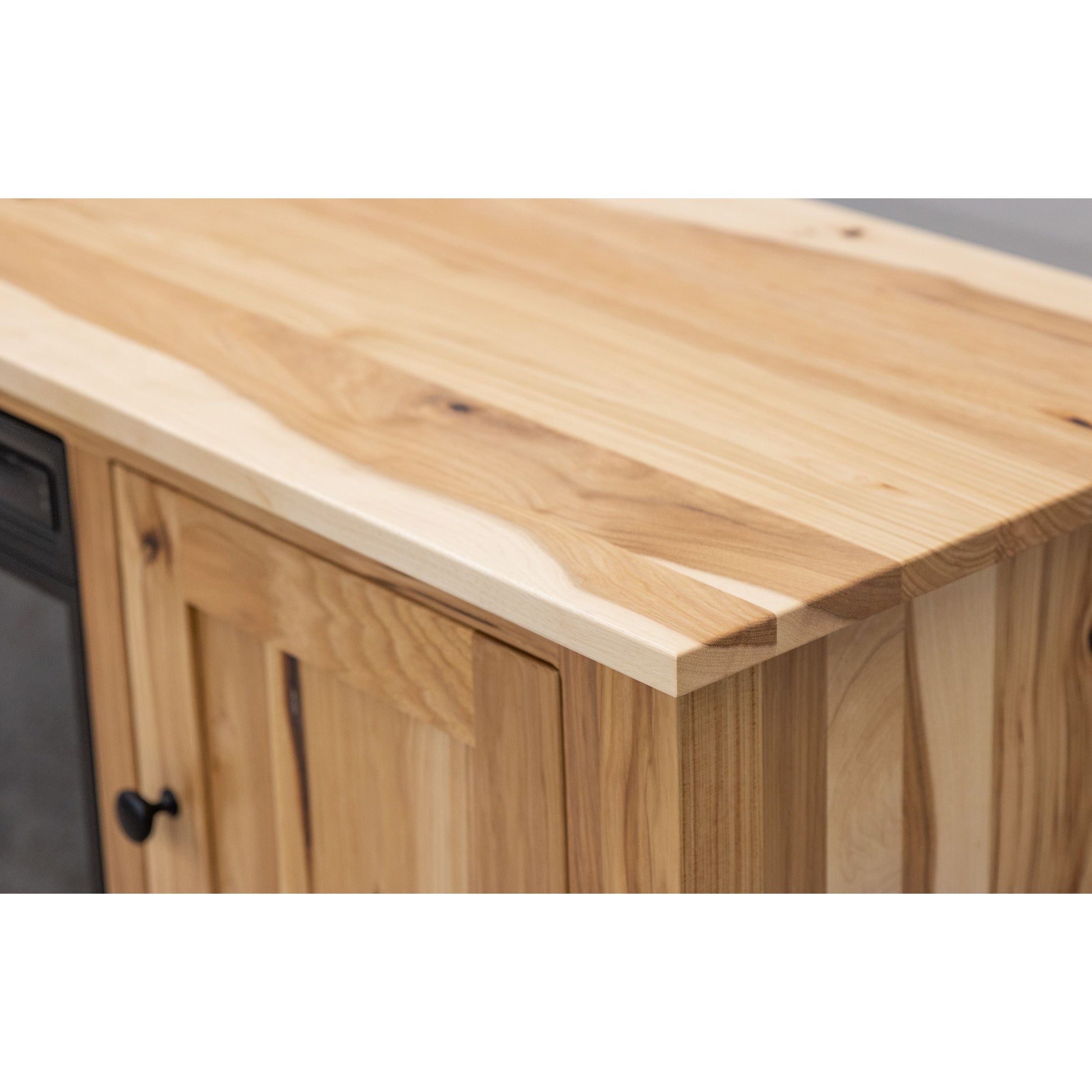 Dover 72" Hickory Wood TV Console with Electric Fireplace Insert | NAT