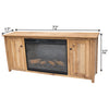 Dover 72" Hickory Wood TV Console with Electric Fireplace Insert | WB