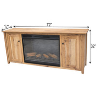 Dover 72" Hickory Wood TV Console with Electric Fireplace Insert | NAT