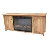 Dover 72" Hickory Wood TV Console with Electric Fireplace Insert | WB