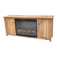 Dover 72" Hickory Wood TV Console with Electric Fireplace Insert | WB