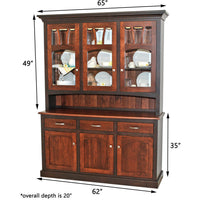 Emory Black & Wood Hutch - 3-Door | M-EB&C-GB