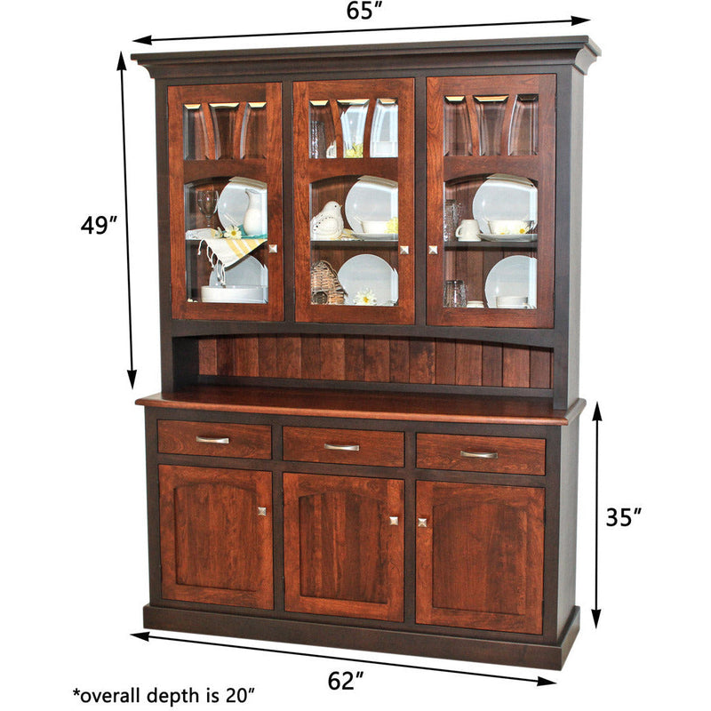 Emory Black & Wood Hutch - 3-Door | M-EB&C-GB