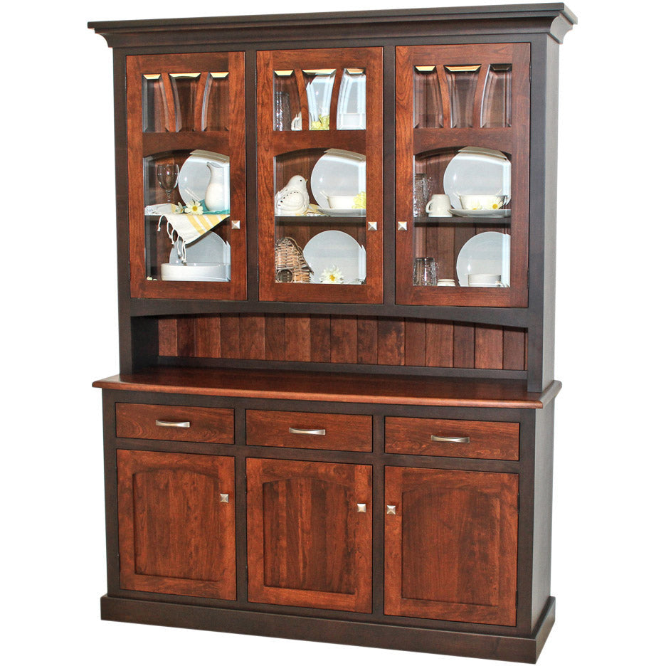 Emory Black & Wood Hutch - 3-Door | M-EB&C-GB