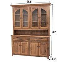 Rockwood Walnut Wood 4-Door Hutch | NAT