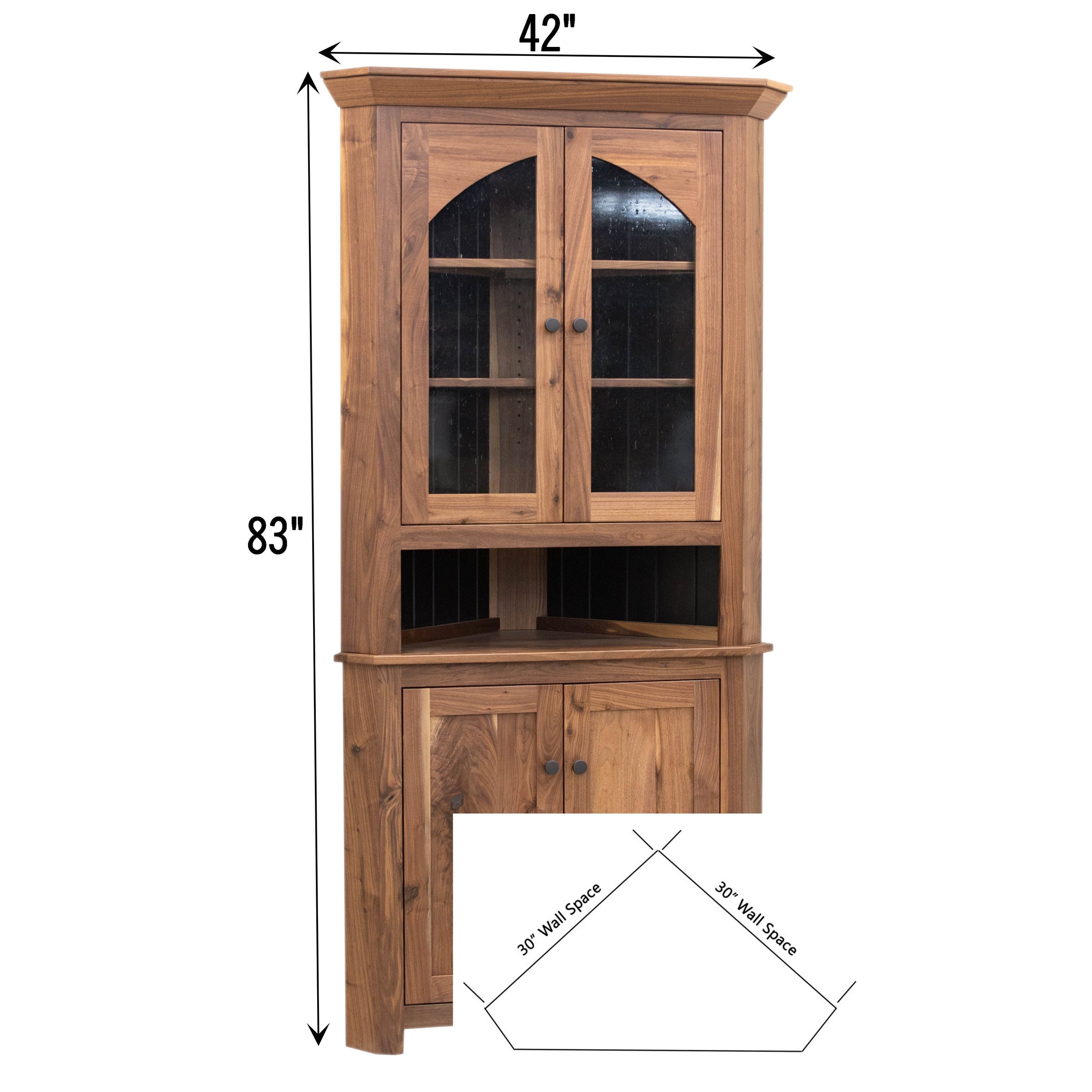 Rockwood Walnut Wood Corner Hutch | NAT