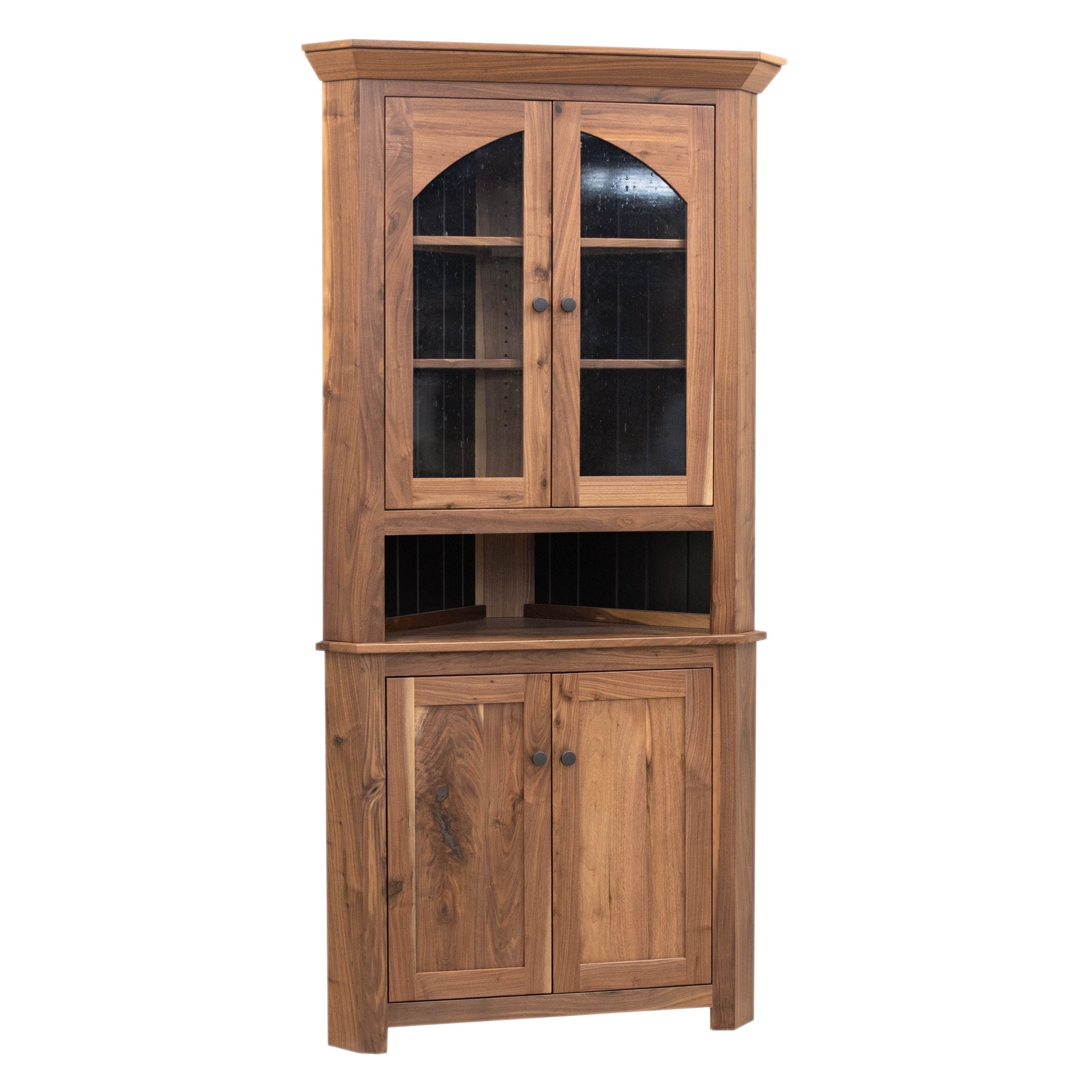 Rockwood Walnut Wood Corner Hutch | NAT