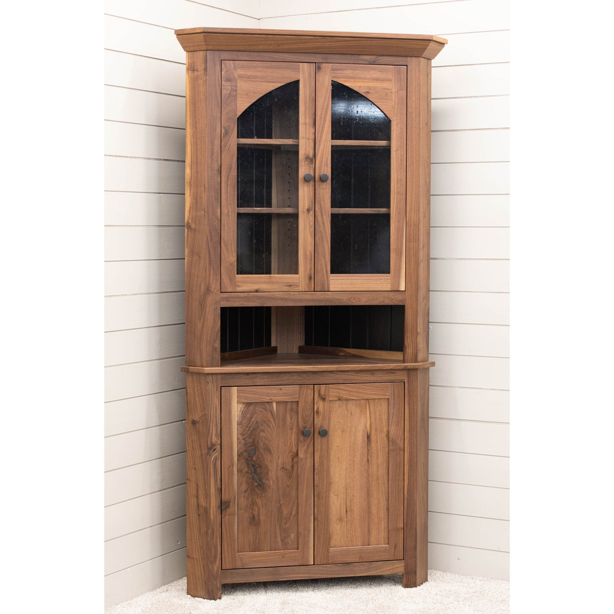 Rockwood Walnut Wood Corner Hutch | NAT