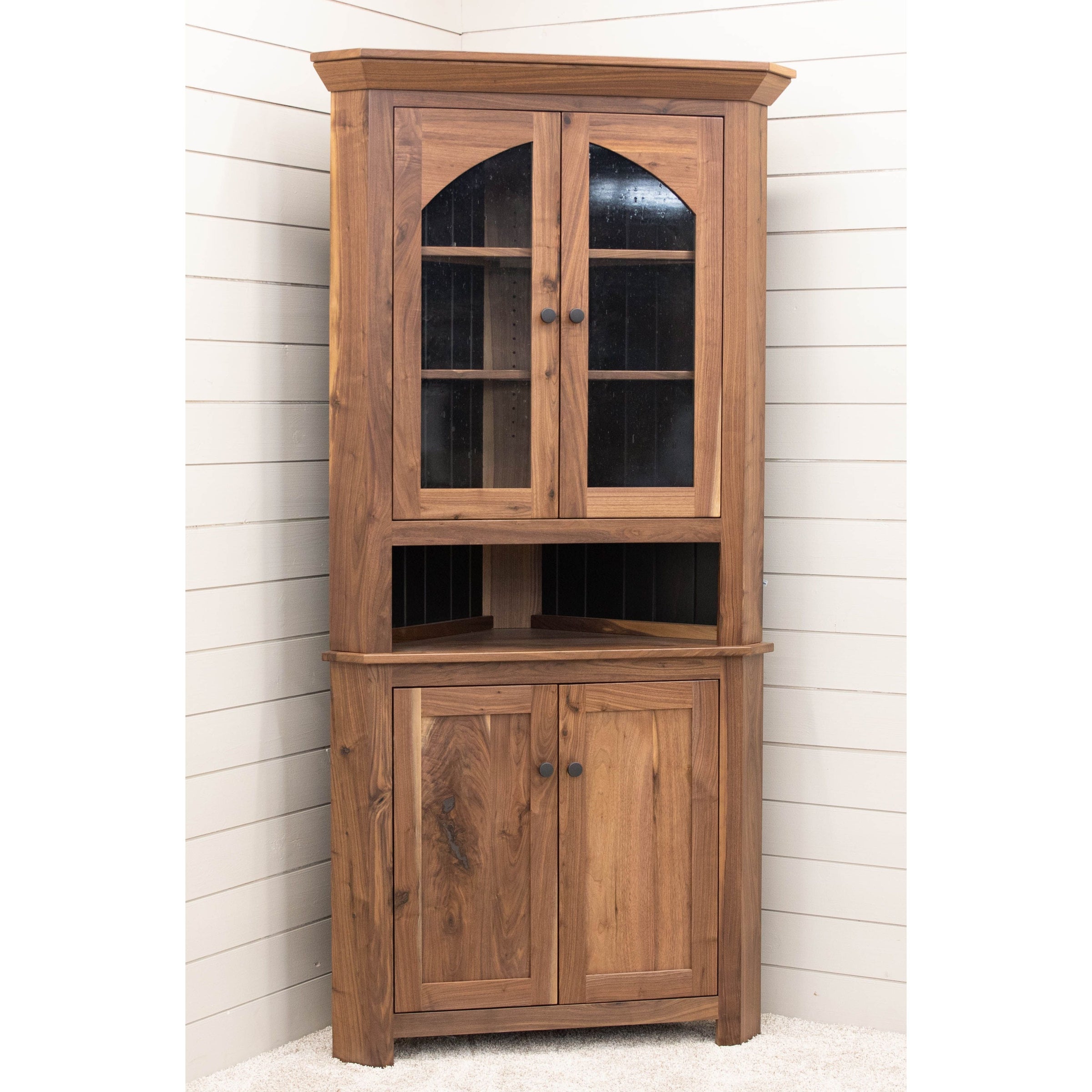 Rockwood Walnut Wood Corner Hutch | NAT