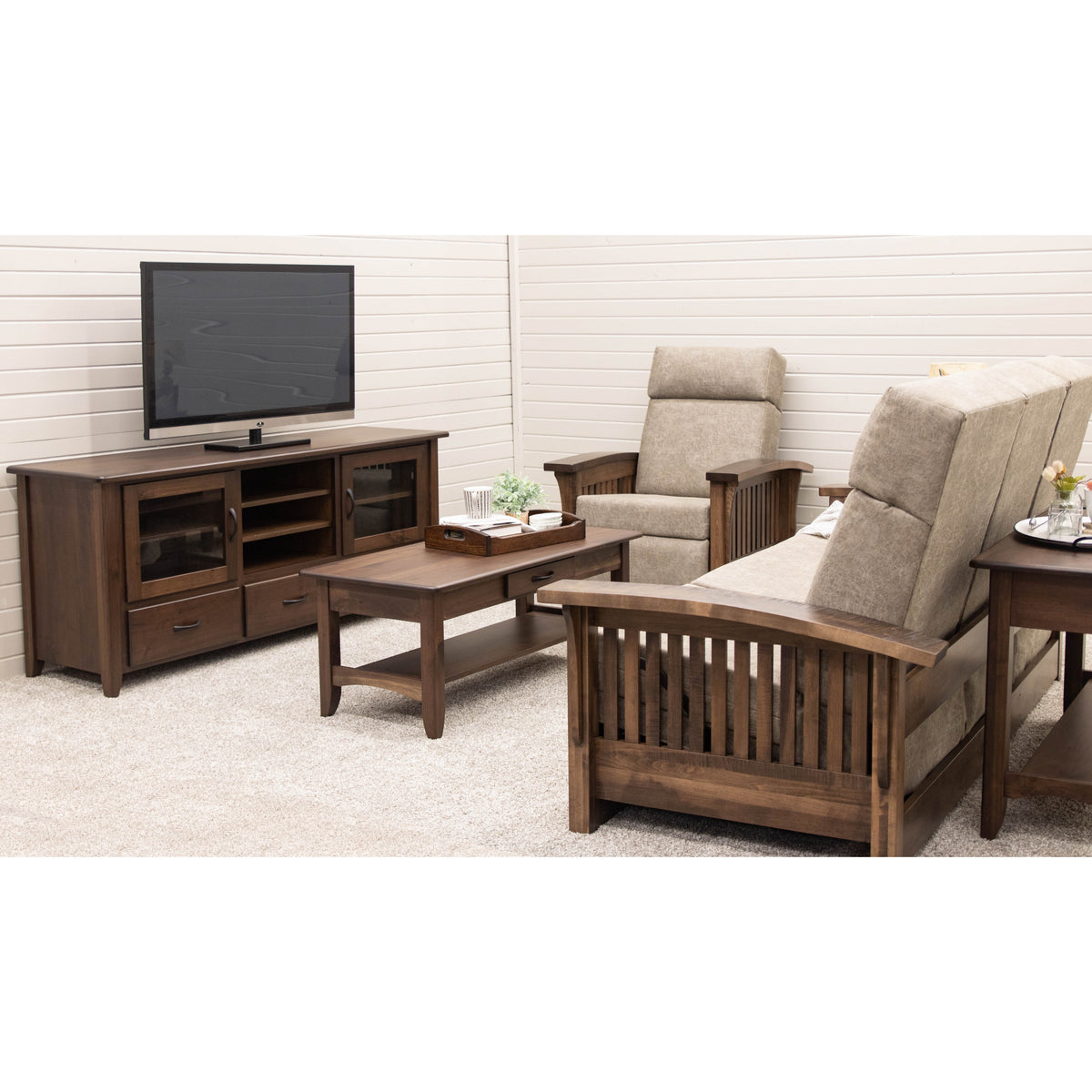 Augusta Walnut Wood Large Square Open End Table | CO