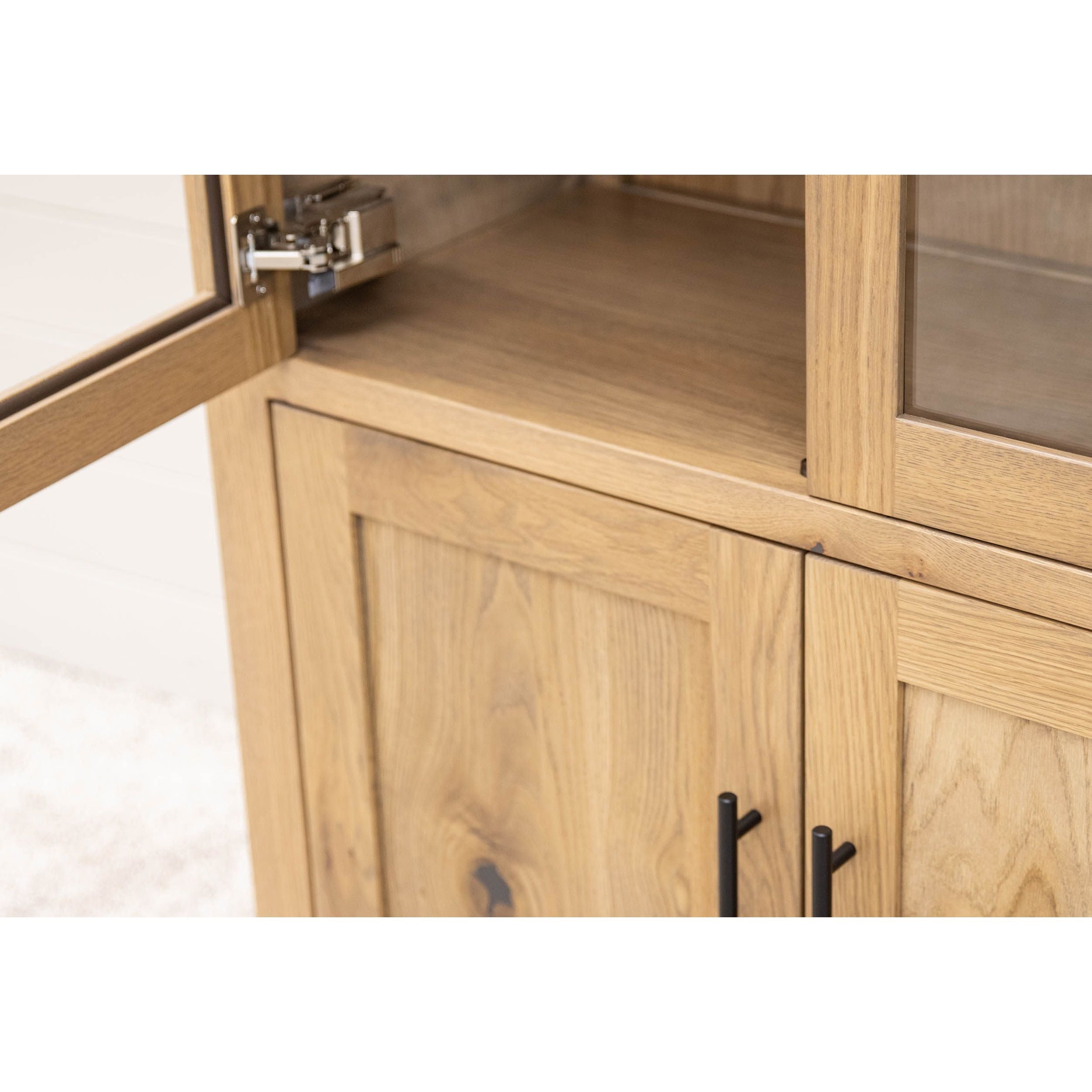 Woodstock White Oak Wood Arched Bookcase with Doors | DS