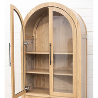 Woodstock White Oak Wood Arched Bookcase with Doors | DS