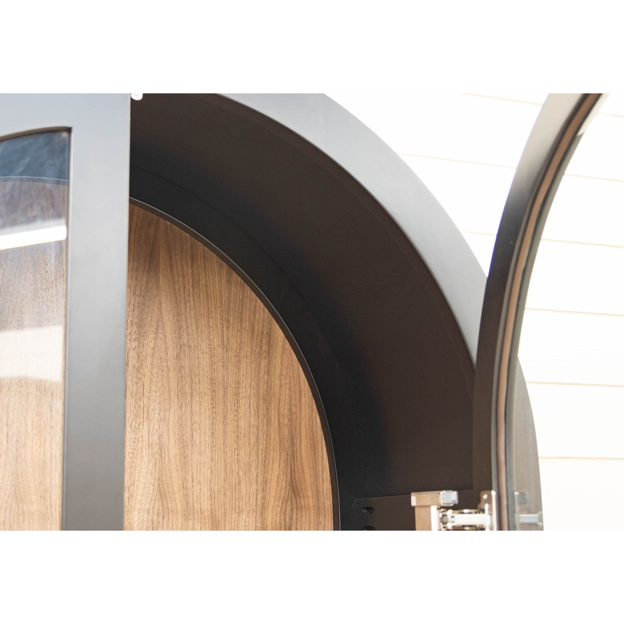 Woodstock Black Maple Wood Arched Bookcase with Doors | M-EB&RW-NAT