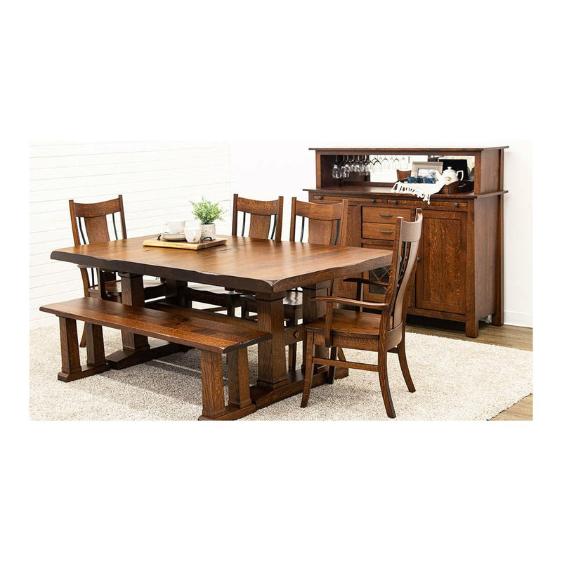 Richwood Quarter Sawn White Oak Wood Extending Dining Table with Built-Down Top | GB