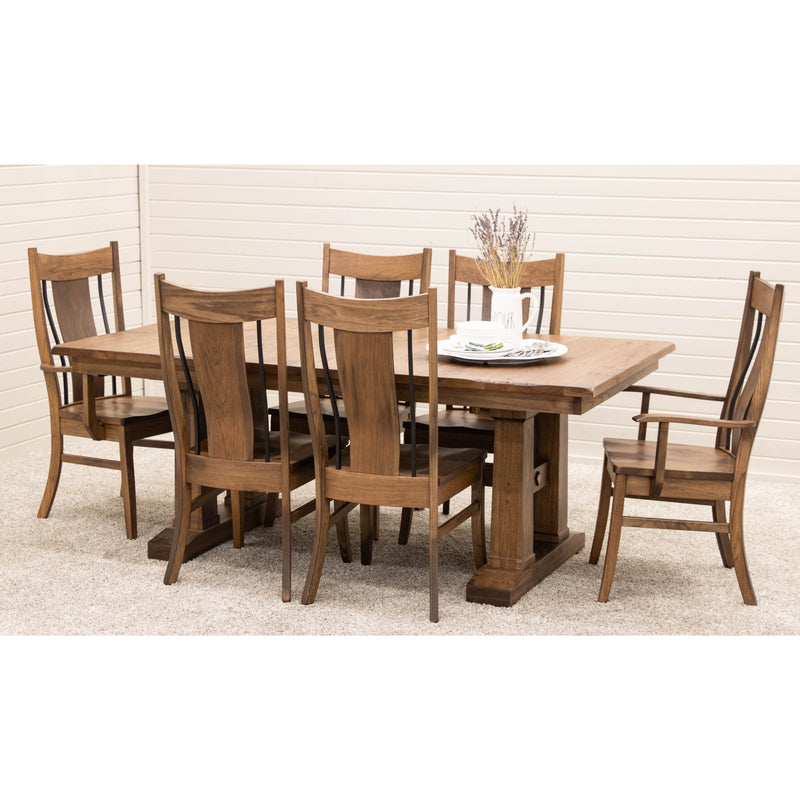 Richwood Hickory Wood Large Extending Amish Trestle Dining Table | CO