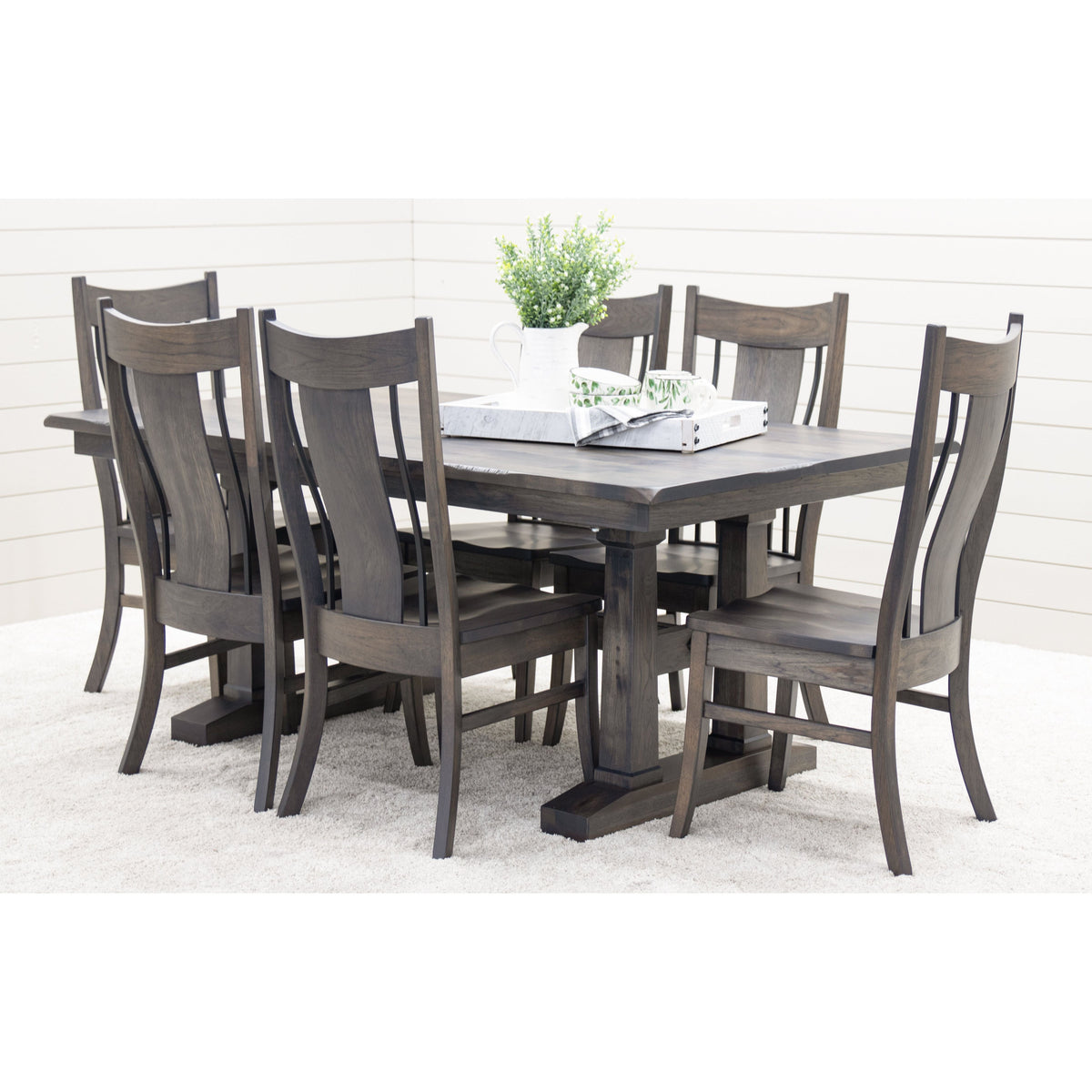 Richwood Hickory Wood Large Extending Amish Trestle Dining Table | GS