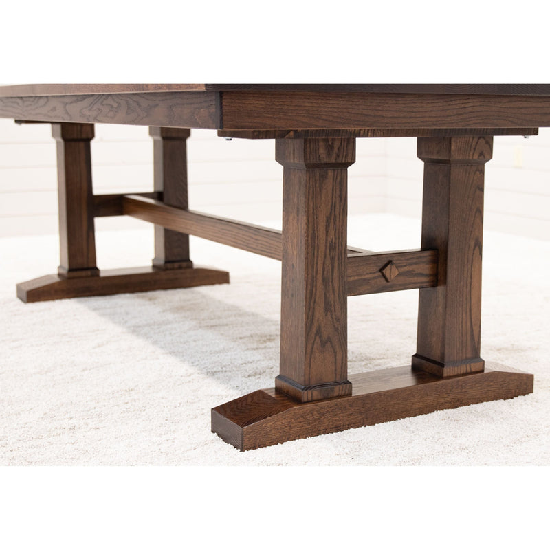 Richwood Oak Wood Large Extending Amish Trestle Dining Table | ASB