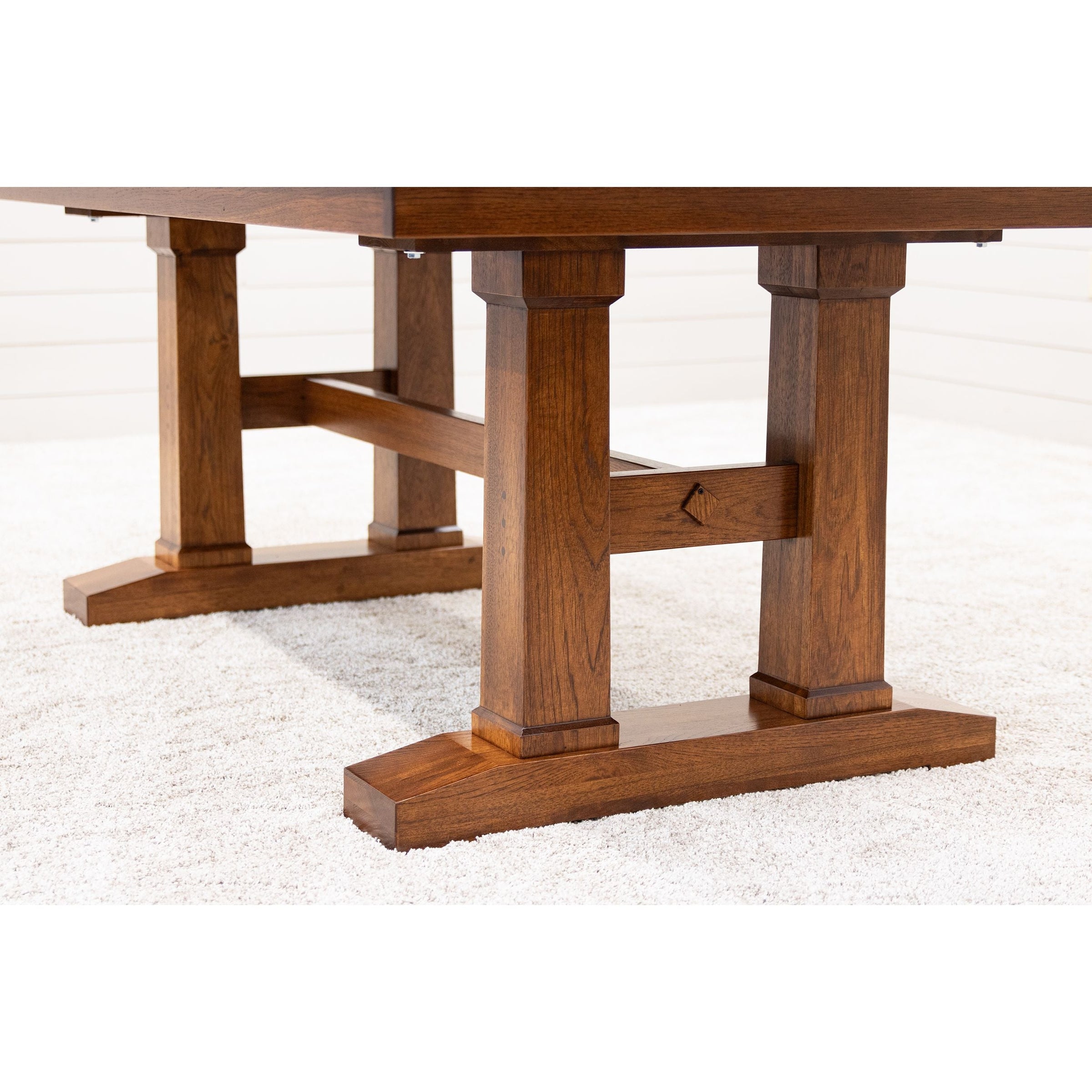 Richwood Hickory Wood Large Extending Amish Trestle Dining Table | MC