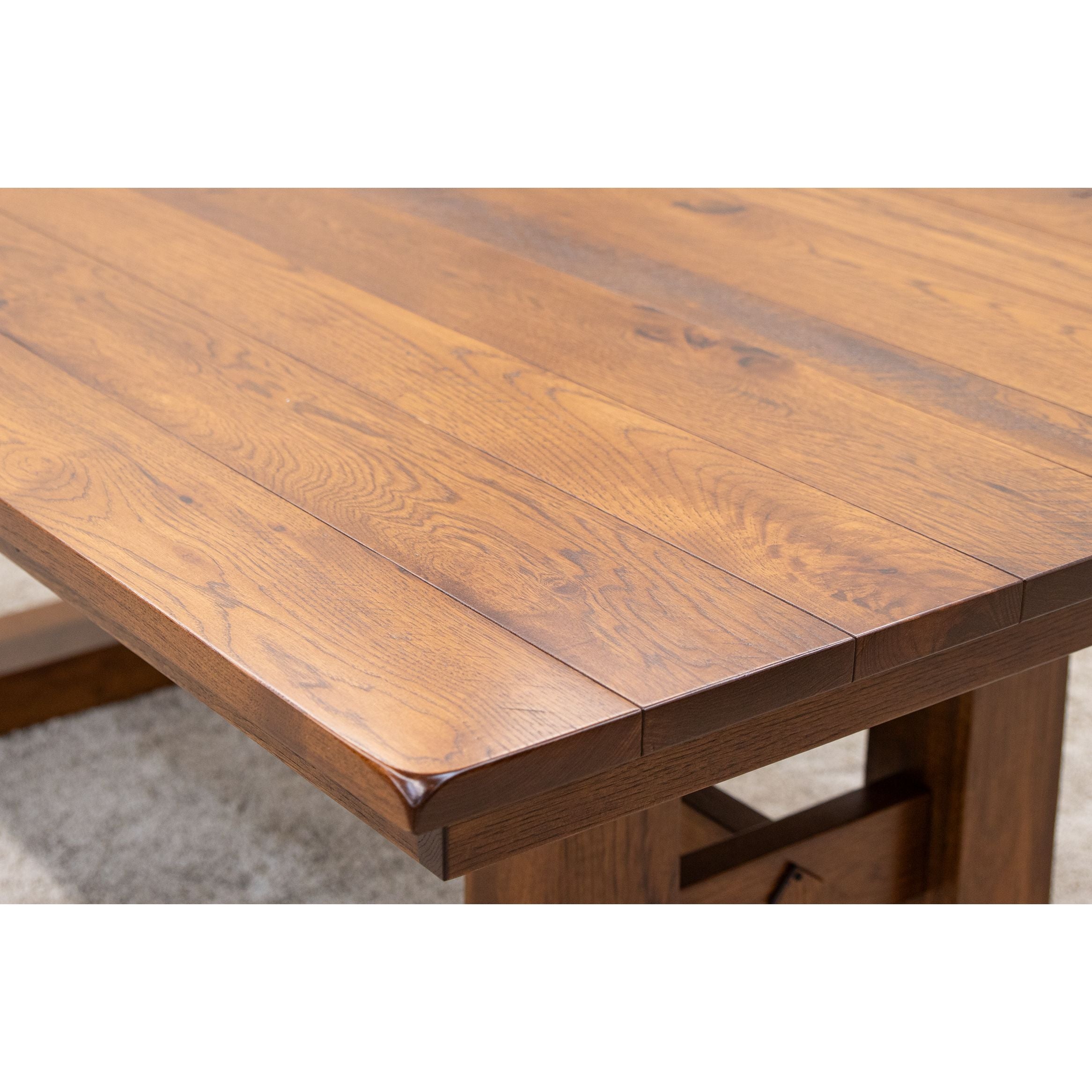 Richwood Hickory Wood Large Extending Amish Trestle Dining Table | MC