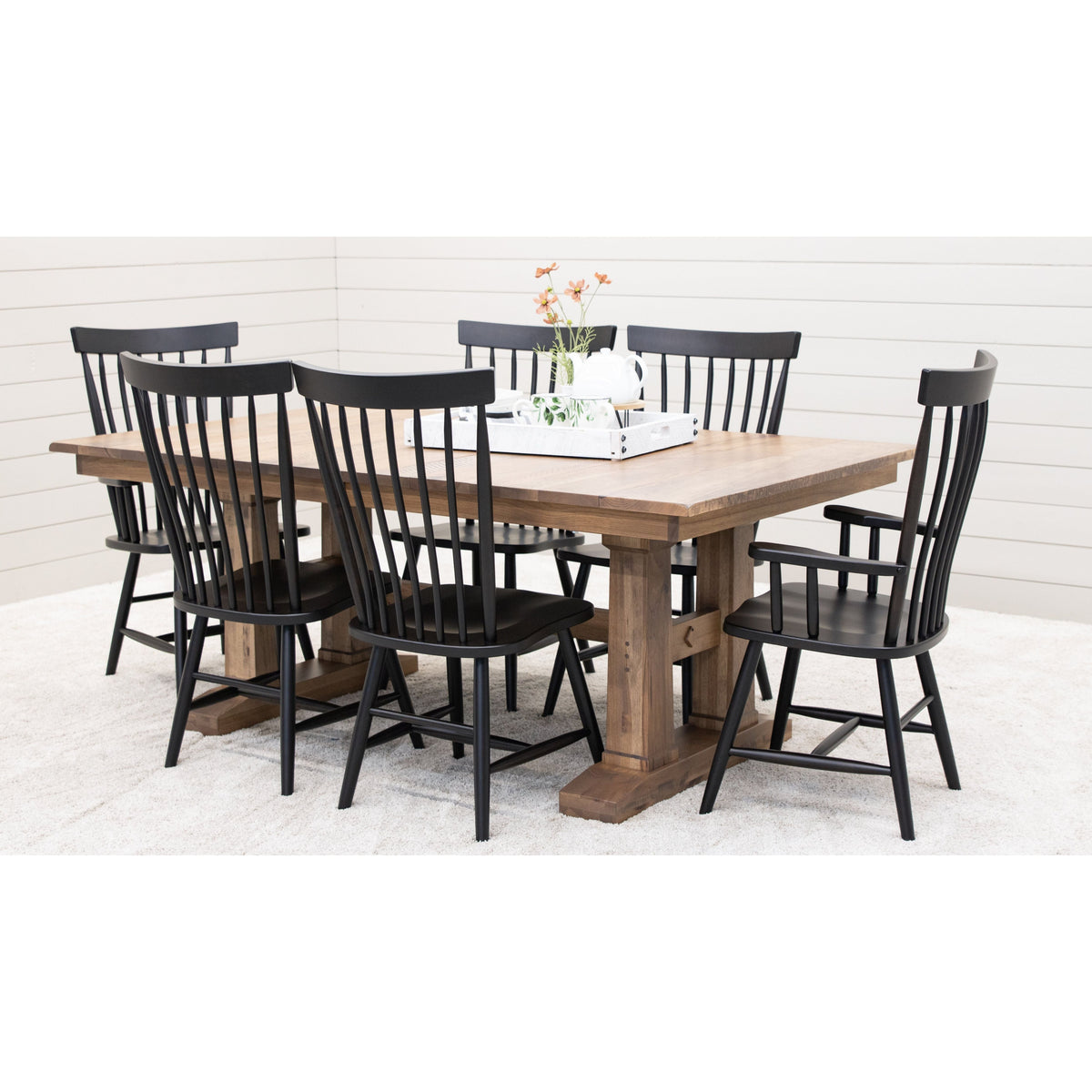 Milton Black Windsor Maple Wood Side Dining Chair | EB