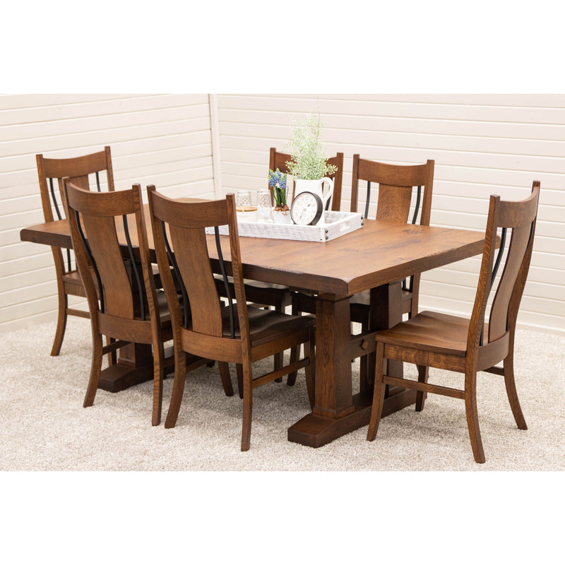 Emerald Rustic Quarter Sawn White Oak Wood Side Dining Chair | GB