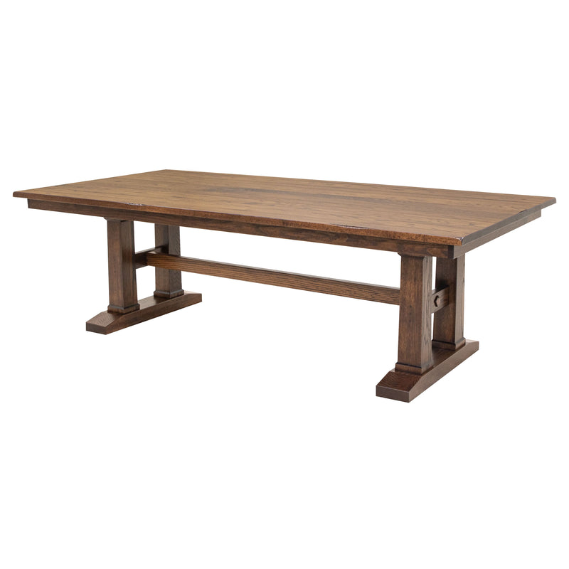 Richwood Oak Wood Large Extending Amish Trestle Dining Table | ASB