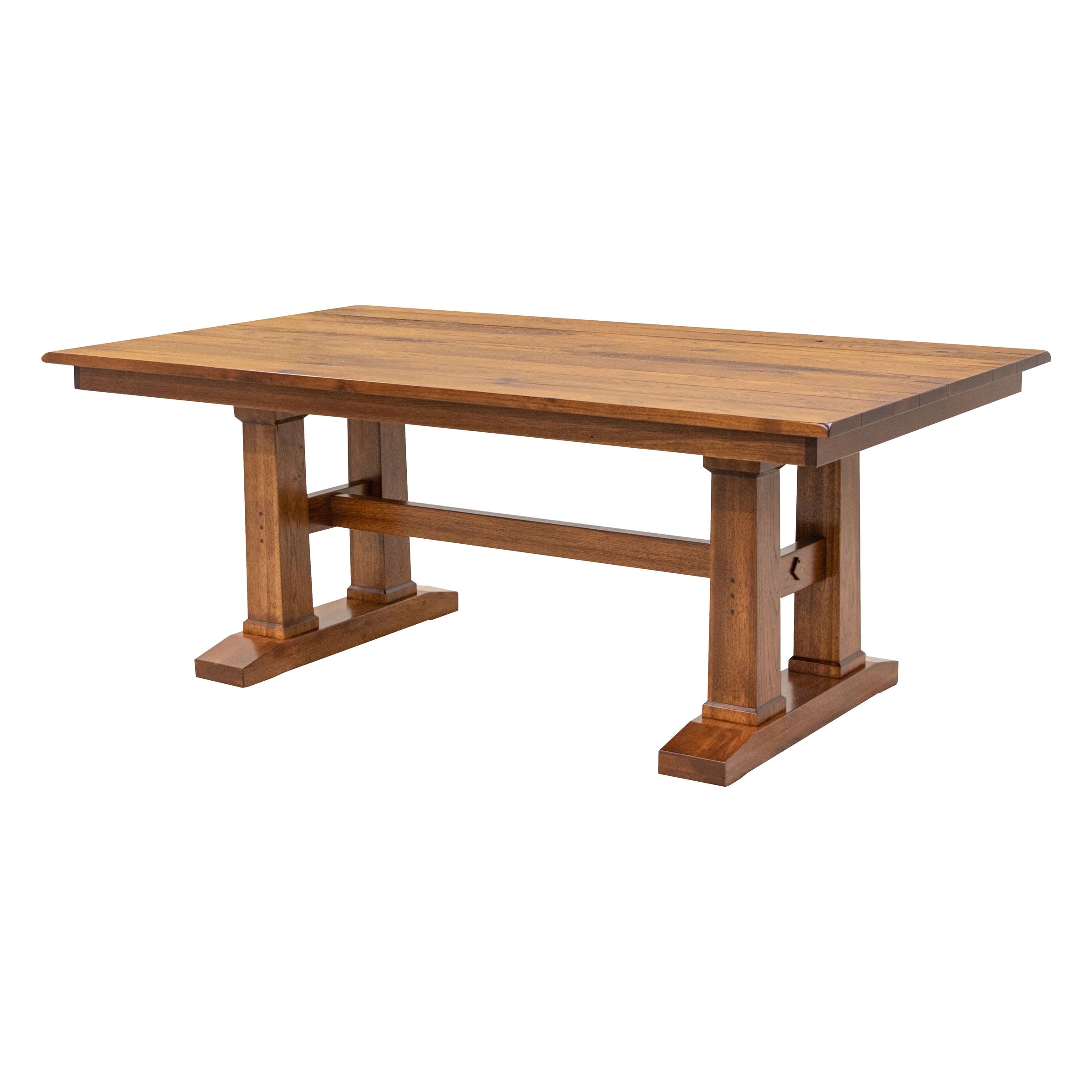 Richwood Hickory Wood Large Extending Amish Trestle Dining Table | MC