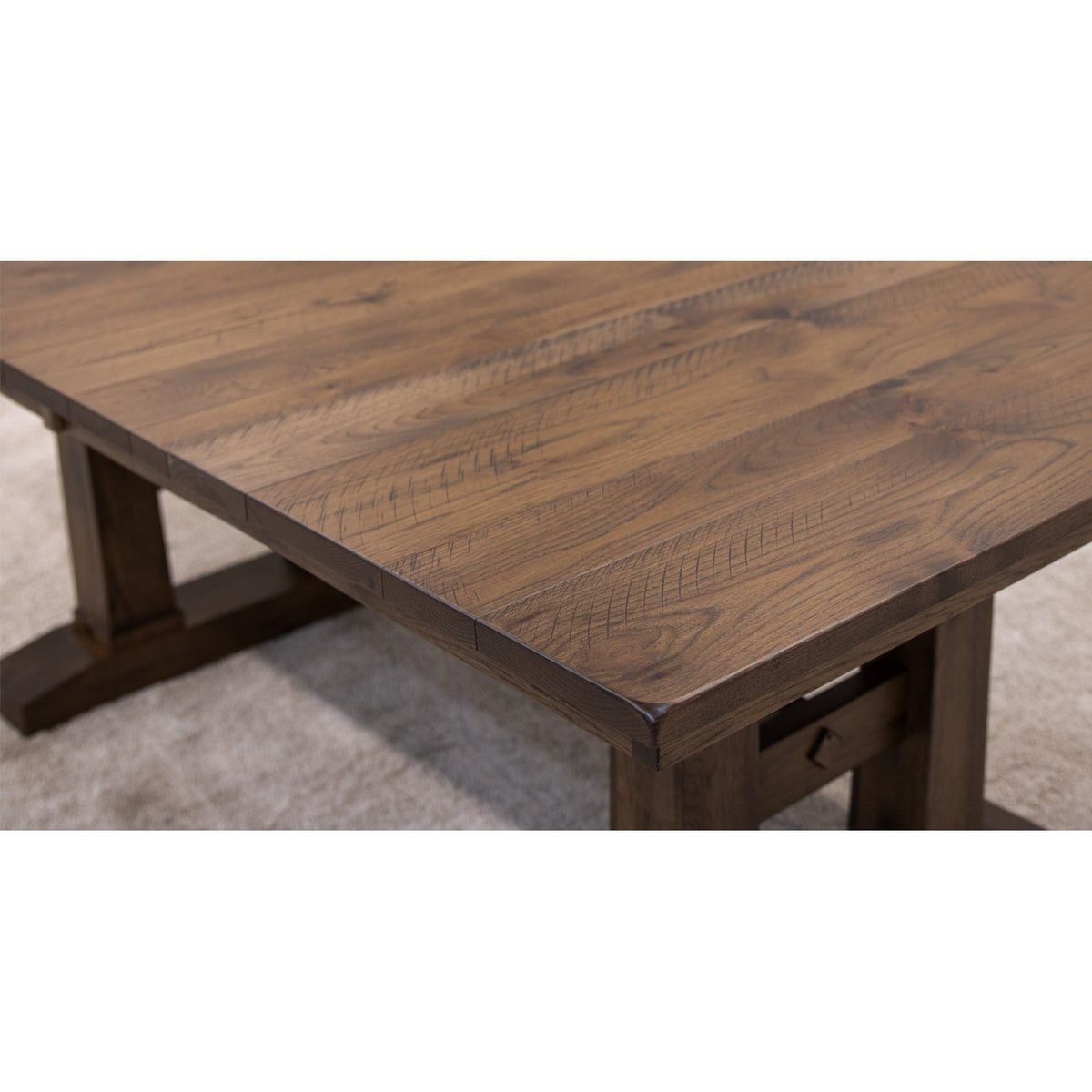 Richwood Hickory Wood Large Extending Amish Trestle Dining Table | ASB