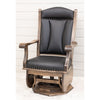 Clarksburg Swivel Black Leather Glider & Ottoman | M-CO