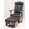 Clarksburg Swivel Black Leather Glider & Ottoman | M-CO