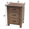 Sugar Creek Amish Rustic 3-Drawer Nightstand