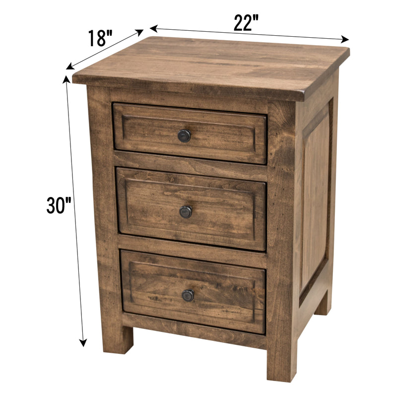 Sugar Creek Amish Rustic 3-Drawer Nightstand