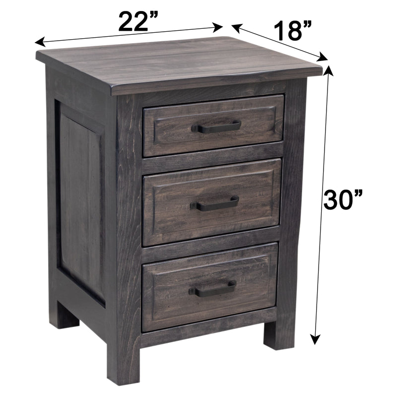 Sugar Creek Amish Rustic 3-Drawer Nightstand
