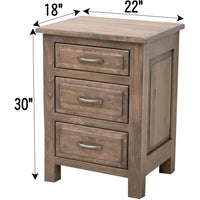 Sugar Creek Amish Rustic 3-Drawer Nightstand