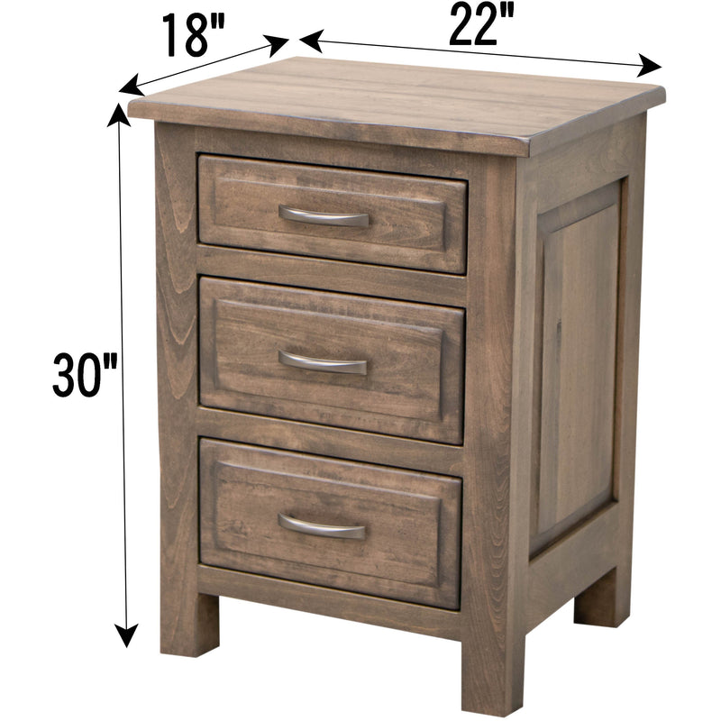 Sugar Creek Amish Rustic 3-Drawer Nightstand