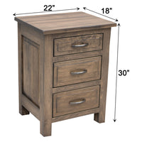 Sugar Creek Amish Rustic 3-Drawer Nightstand