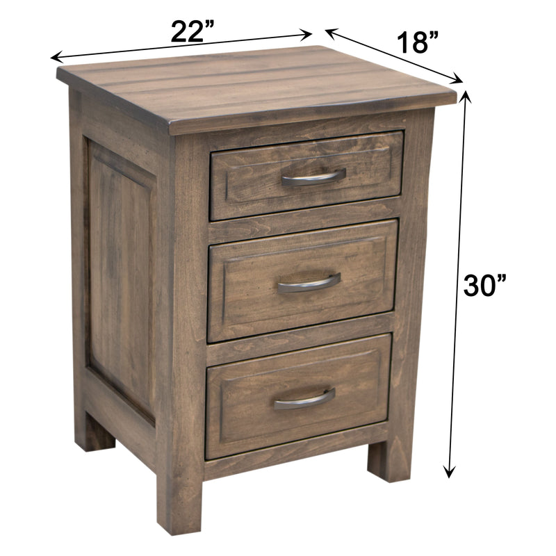 Sugar Creek Amish Rustic 3-Drawer Nightstand