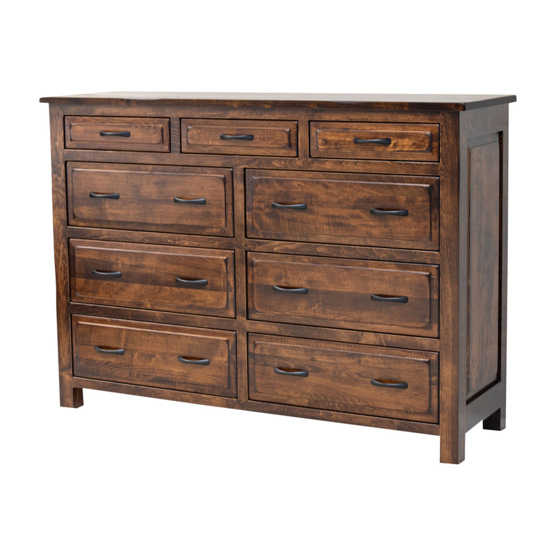 Sugar Creek Amish Rustic 9-Drawer Tall Dresser