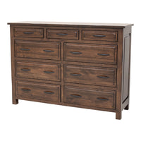 Sugar Creek Amish Rustic 9-Drawer Tall Dresser