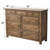 Sugar Creek Amish Rustic 9-Drawer Tall Dresser