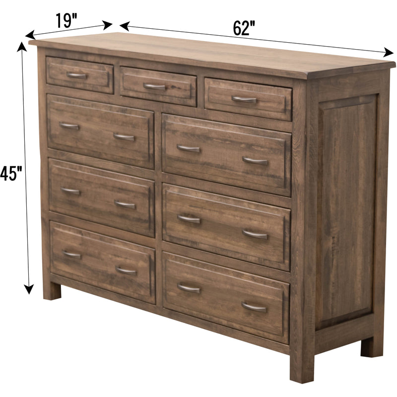 Sugar Creek Amish Rustic 9-Drawer Tall Dresser