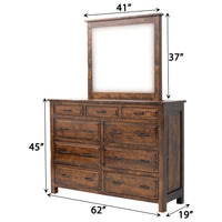 Sugar Creek Amish Rustic 9-Drawer Tall Dresser