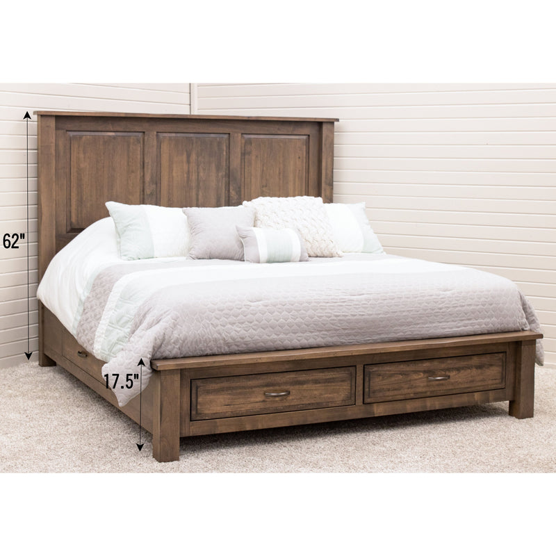 Sugar Creek Amish Rustic Storage Platform Bed