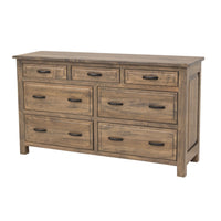 Sugar Creek Amish Rustic 7-Drawer Low Dresser